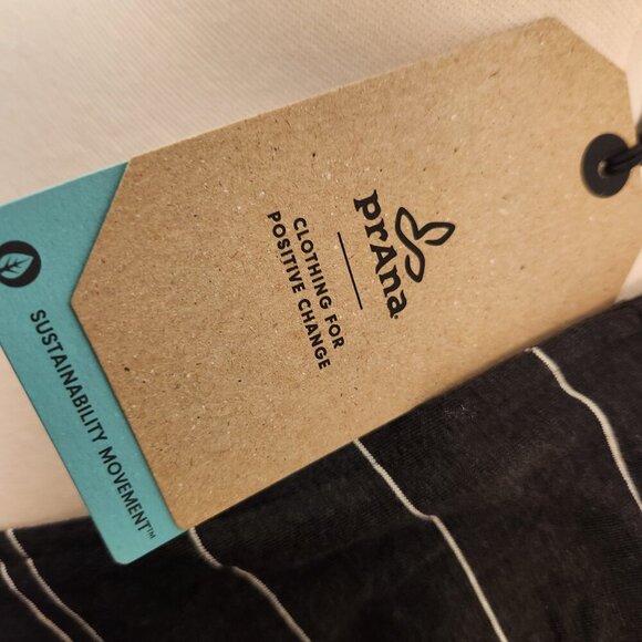 NEW Prana | Black & White Striped Janey Mini Dress with Pockets. Size Large - Picture 4 of 9